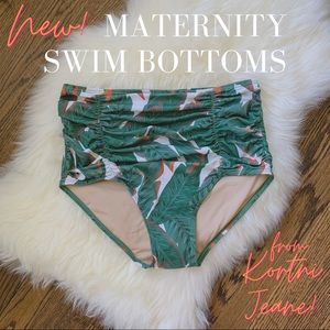 NEW Kortni Jeane High Waist Maternity Swim Bottoms